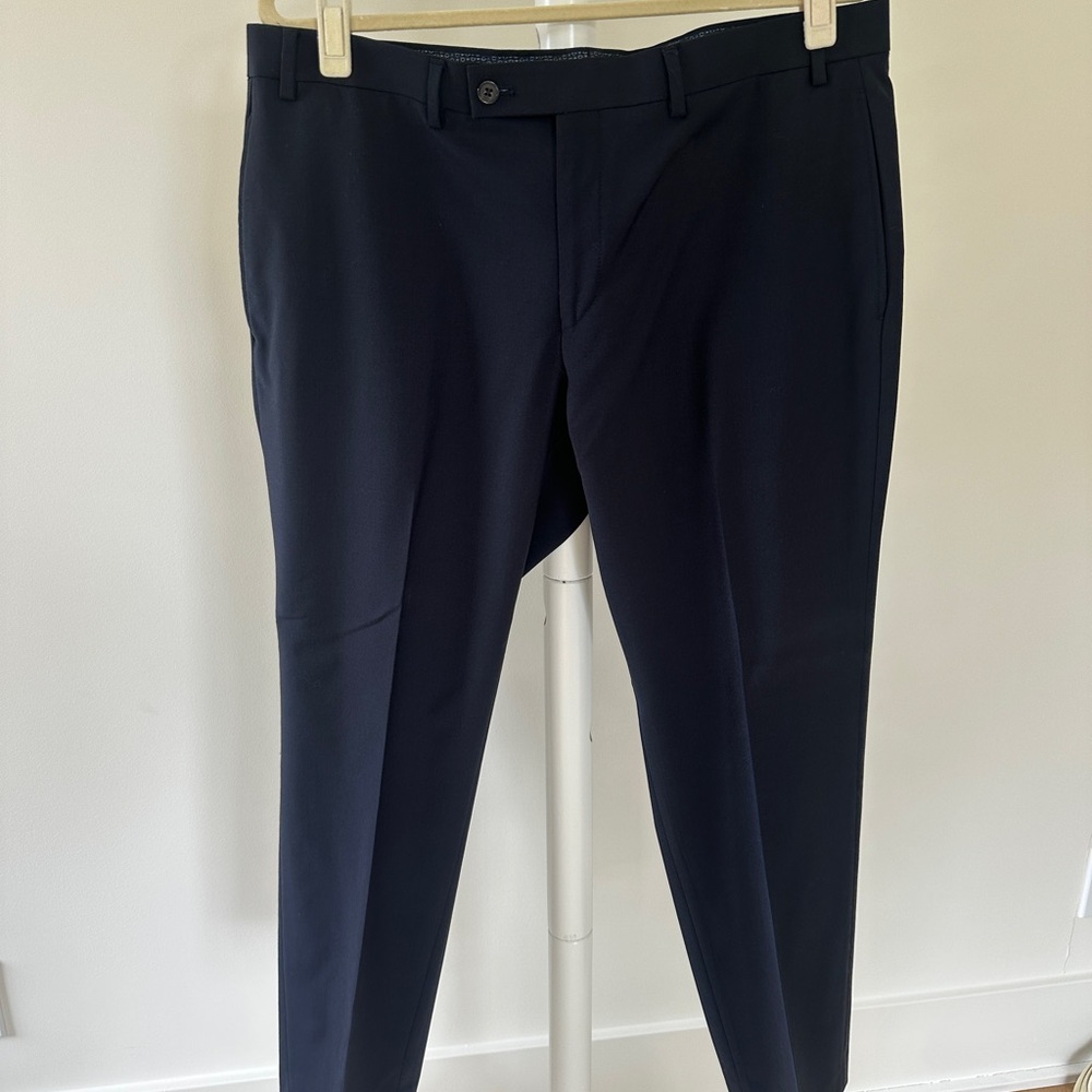 Ralph Lauren Blue Dress Pants Classic Straight-Leg